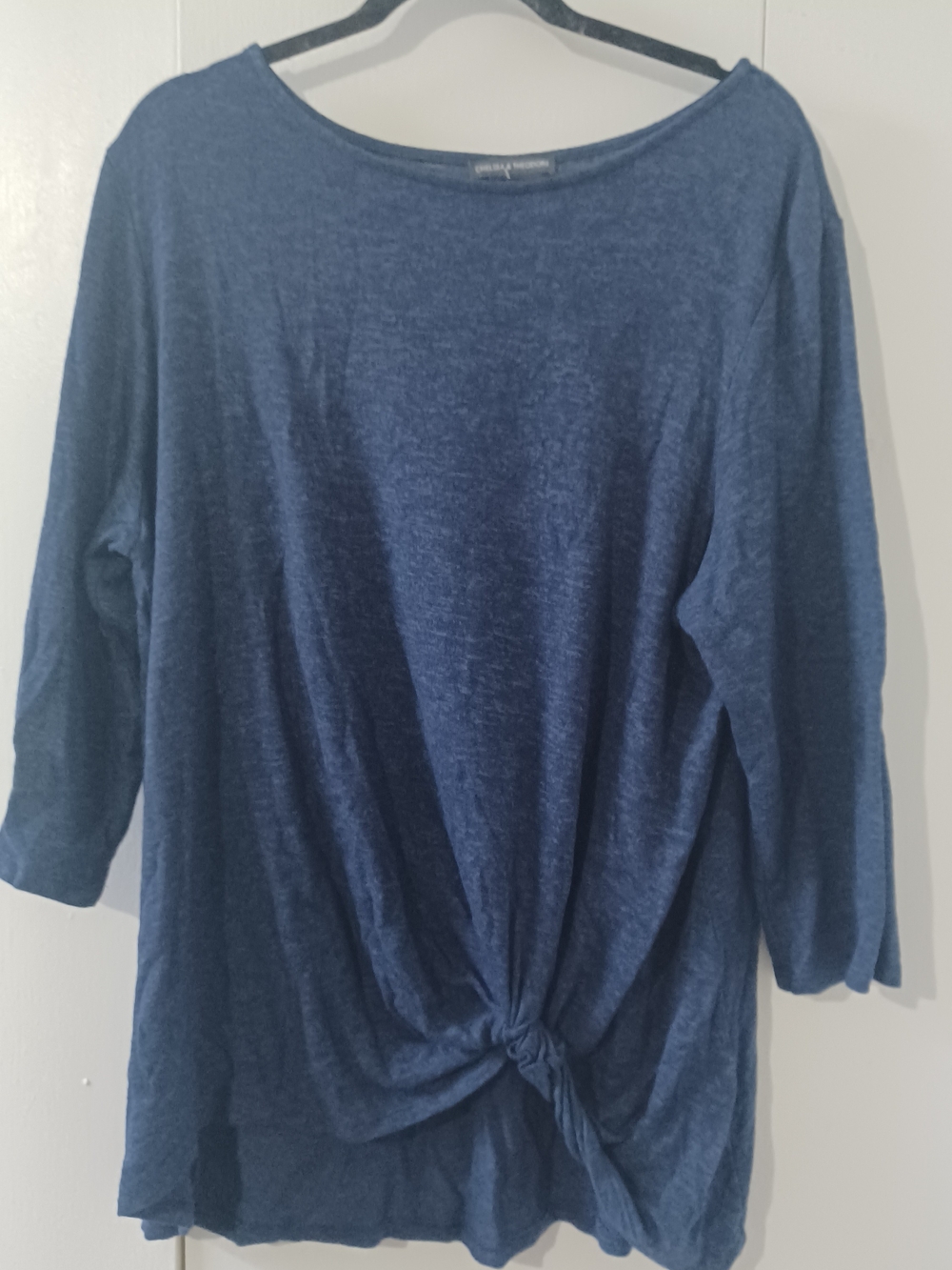 Chelsea & Theodore Blue Knot Front Tunic Size XXL Like New
